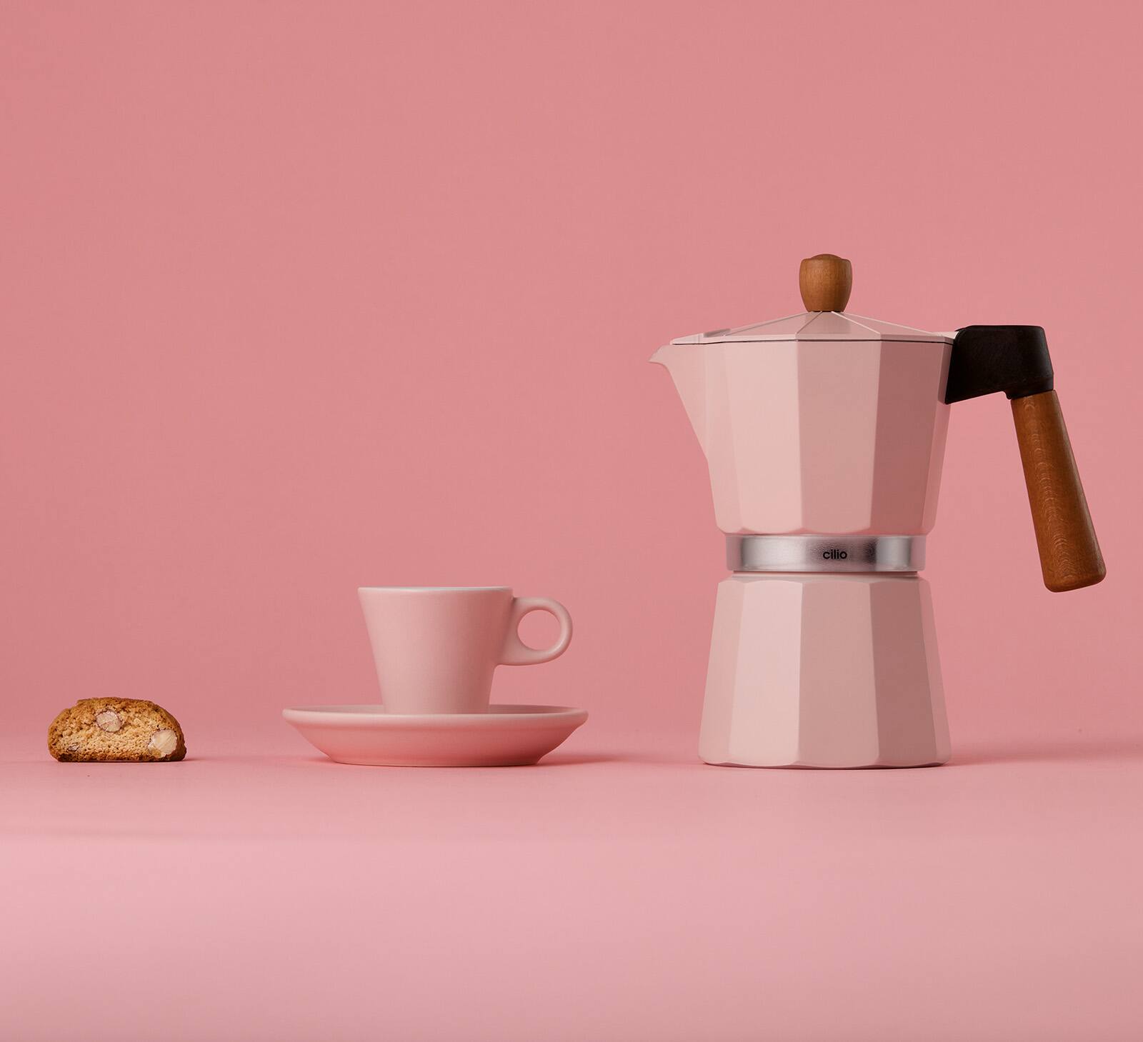 Alt View 2. Cilio - Legno Stovetop Espresso Maker, Pink, 15-Ounce - Pink.