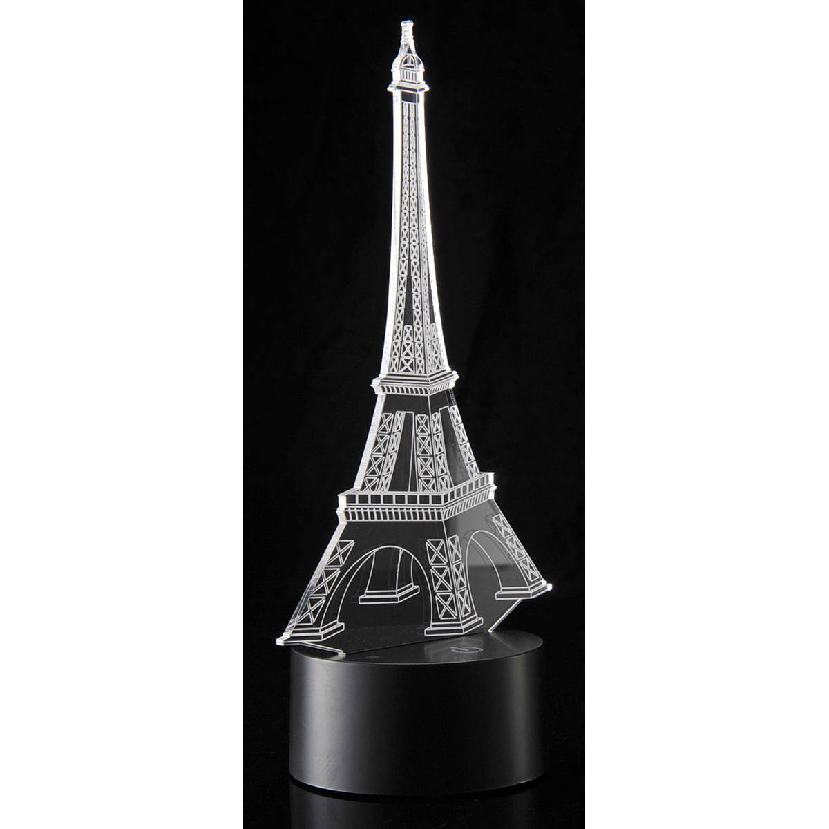 Left. JuzToys - 3D Eifel Tower Laser Cut Precision LED Lights - Black.