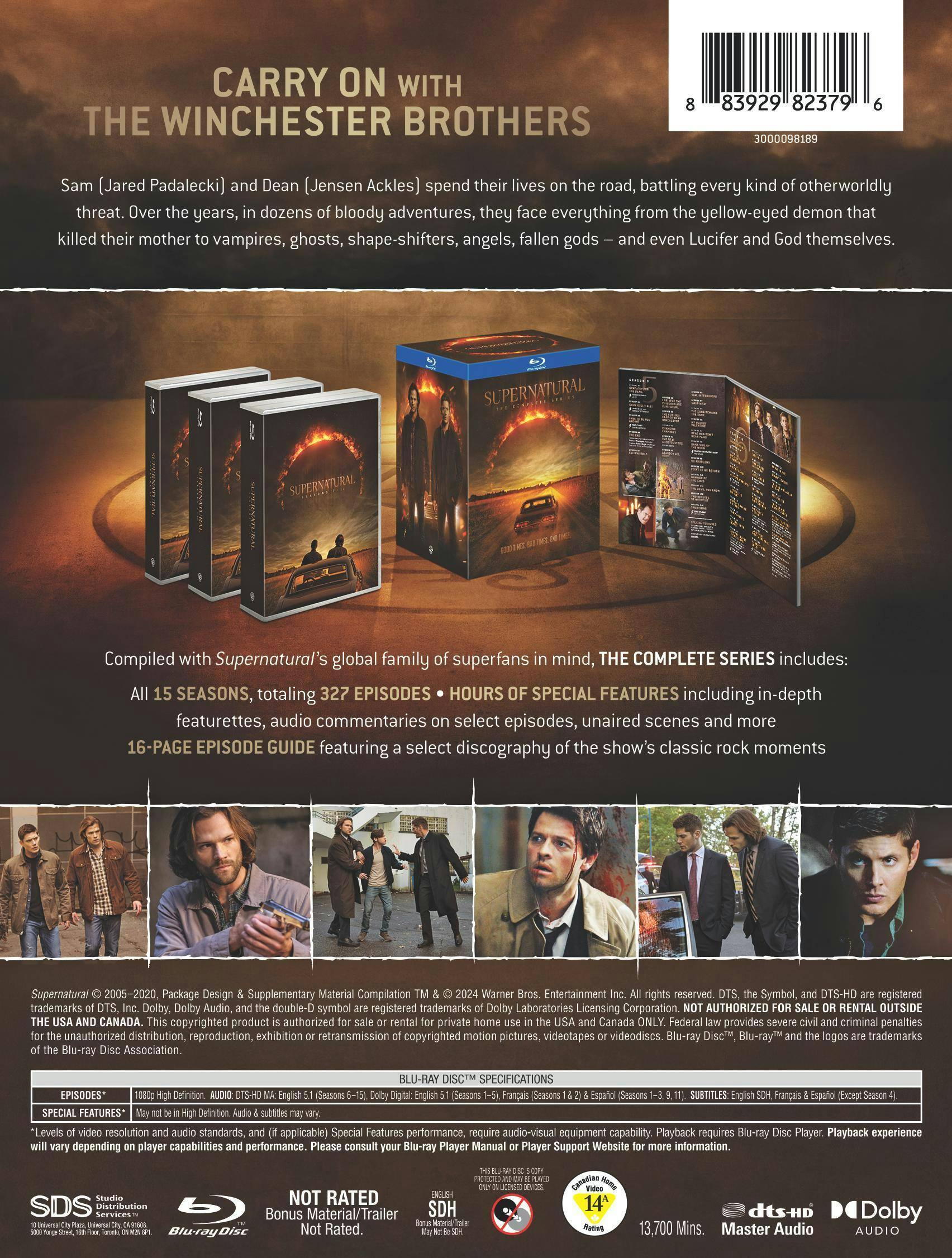 Back. Supernatural: The Complete Series [Blu-ray].