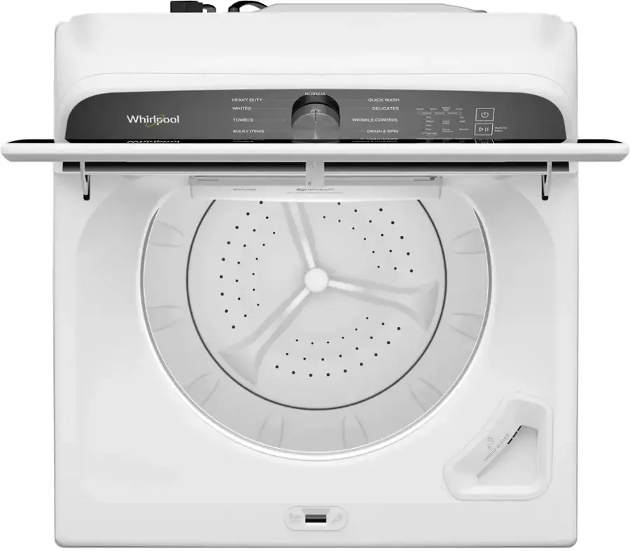 The text on the image reads: "Whirlpool Heavy Duty Nopal Gutr Wash Whirlpool White Towels Mart Itemos Delicate Wash Containers - State-of-the-art 1 - Liquid Bleach."