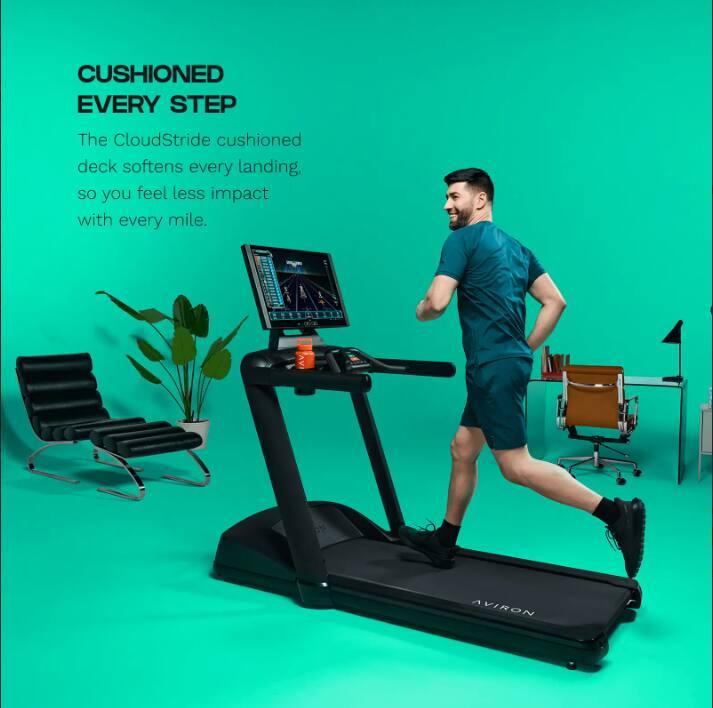 CUSHIONED EVERY STEP

The CloudStride cushioned deck softens every landing, so you feel less impact with every mile.

AVIRON
