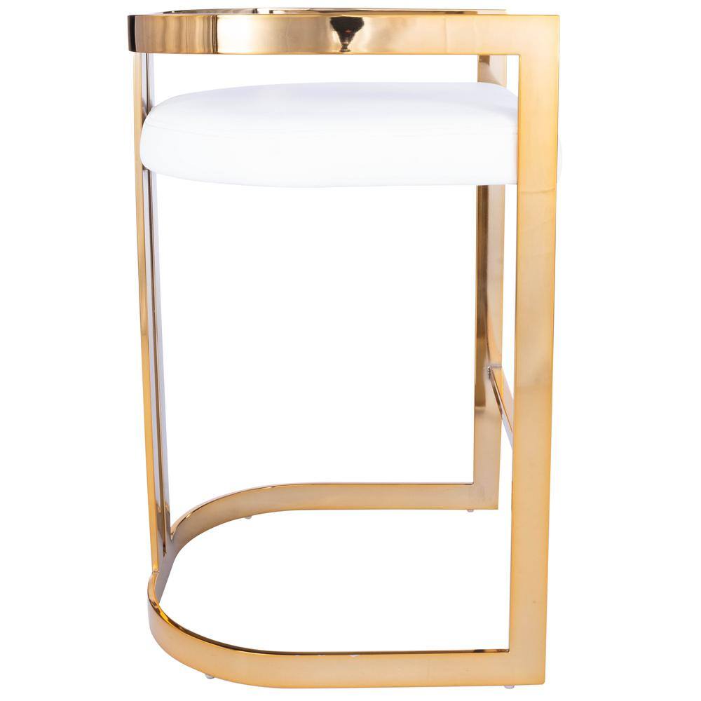 Left. Butler Specialty - Clarence Faux Leather 25" Counter Stool - Gold.
