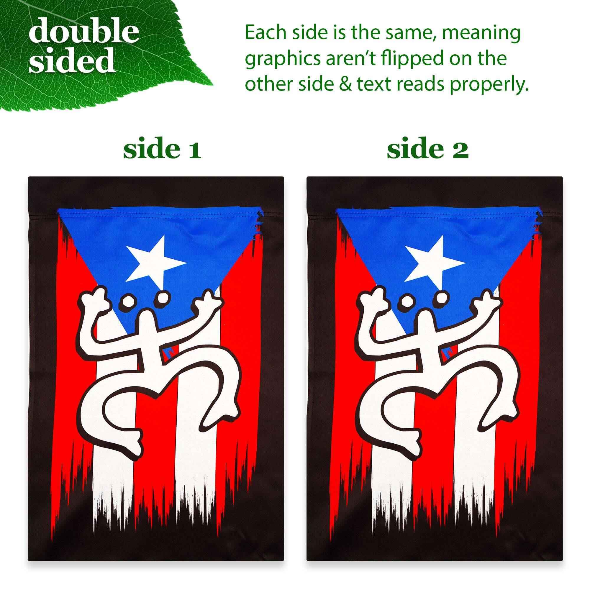 double sided

Each side is the same, meaning graphics aren't flipped on the other side & text reads properly.

side 1

side 2