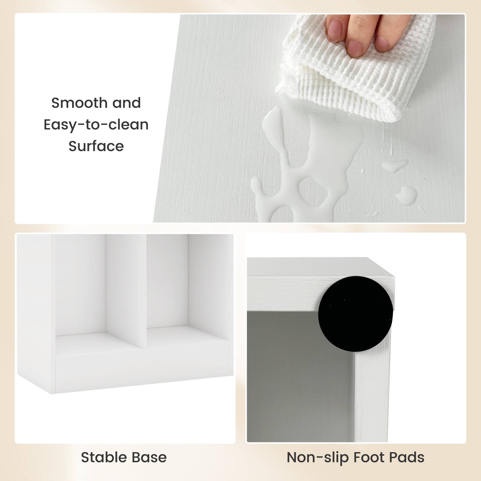 Smooth and Easy-to-clean Surface Stable Base Non-slip Foot Pads