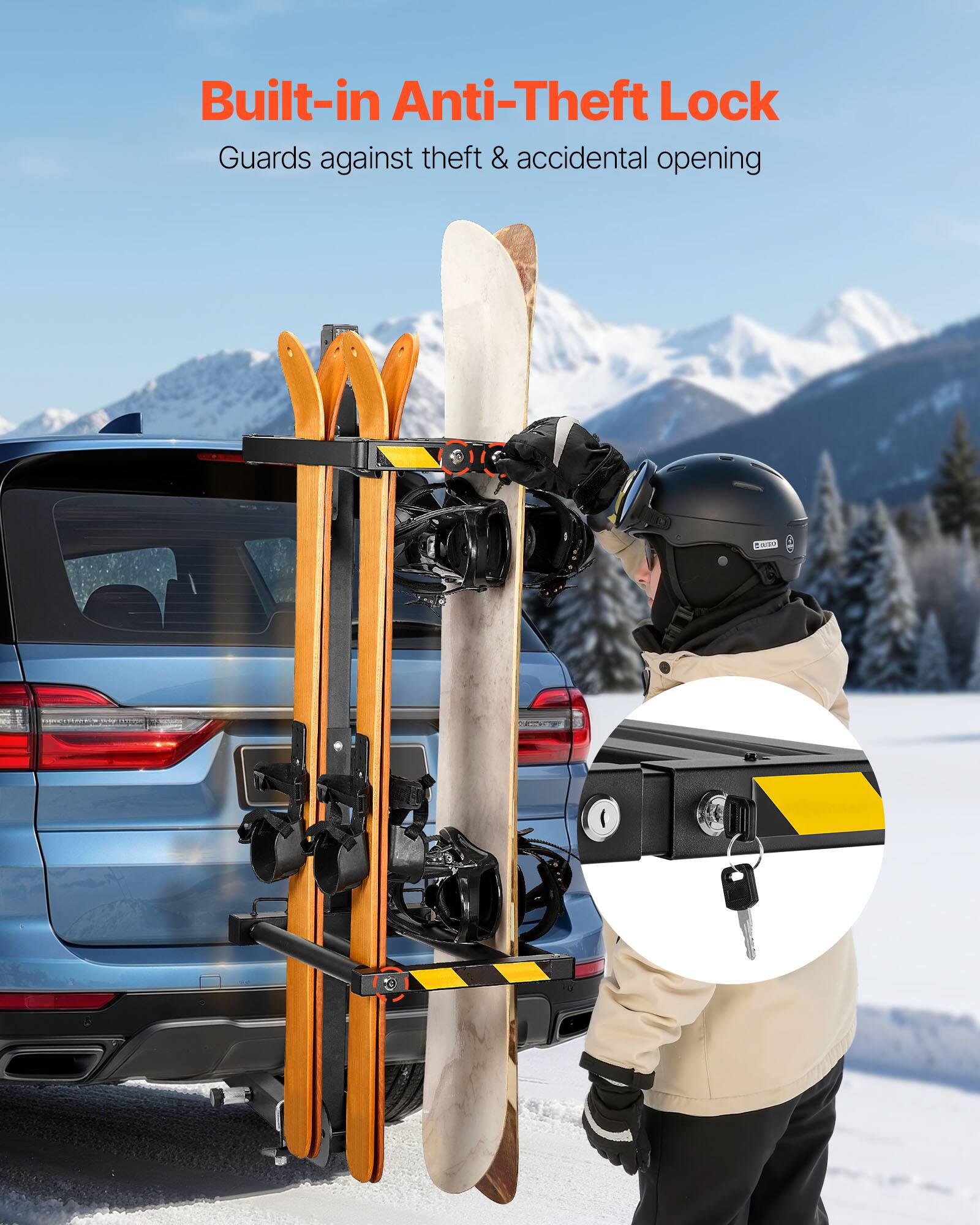 Built-in Anti-Theft Lock  
Guards against theft & accidental opening