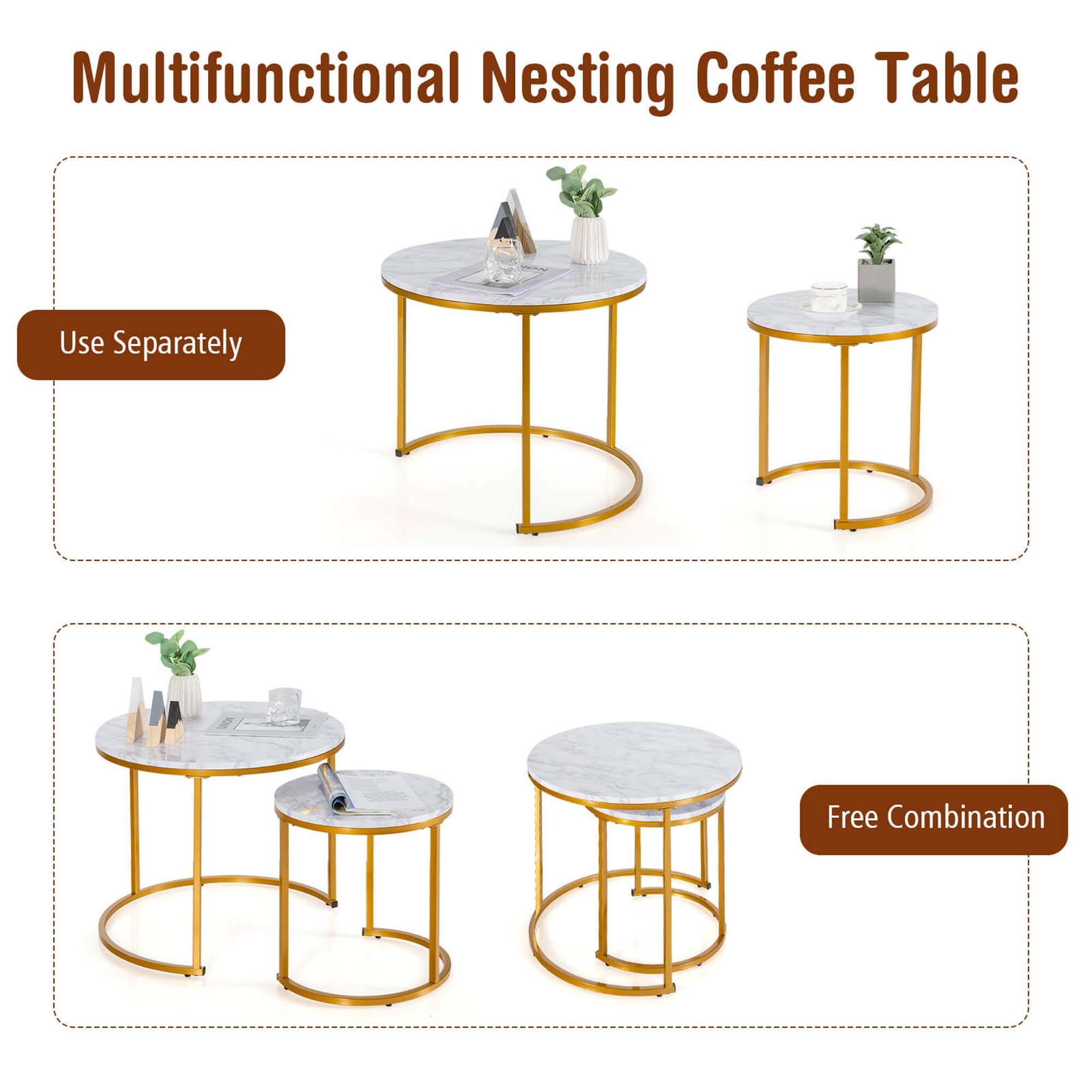 Multifunctional Nesting Coffee Table: Use Separately, Free Combination