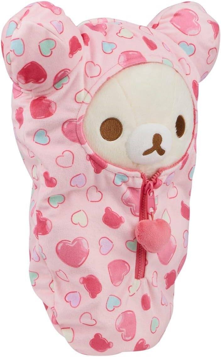 Alt View 3. Rilakkuma - Korilakkuma San-X Original: Hearts Sleeping Bag Plush.