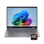 HP - OmniBook X Flip 2-in-1 - Copilot+ PC - 14" 2K Touch-Screen Laptop - AMD Ryzen AI 7 - 24GB Memory - 1TB SSD - Meteor Silver