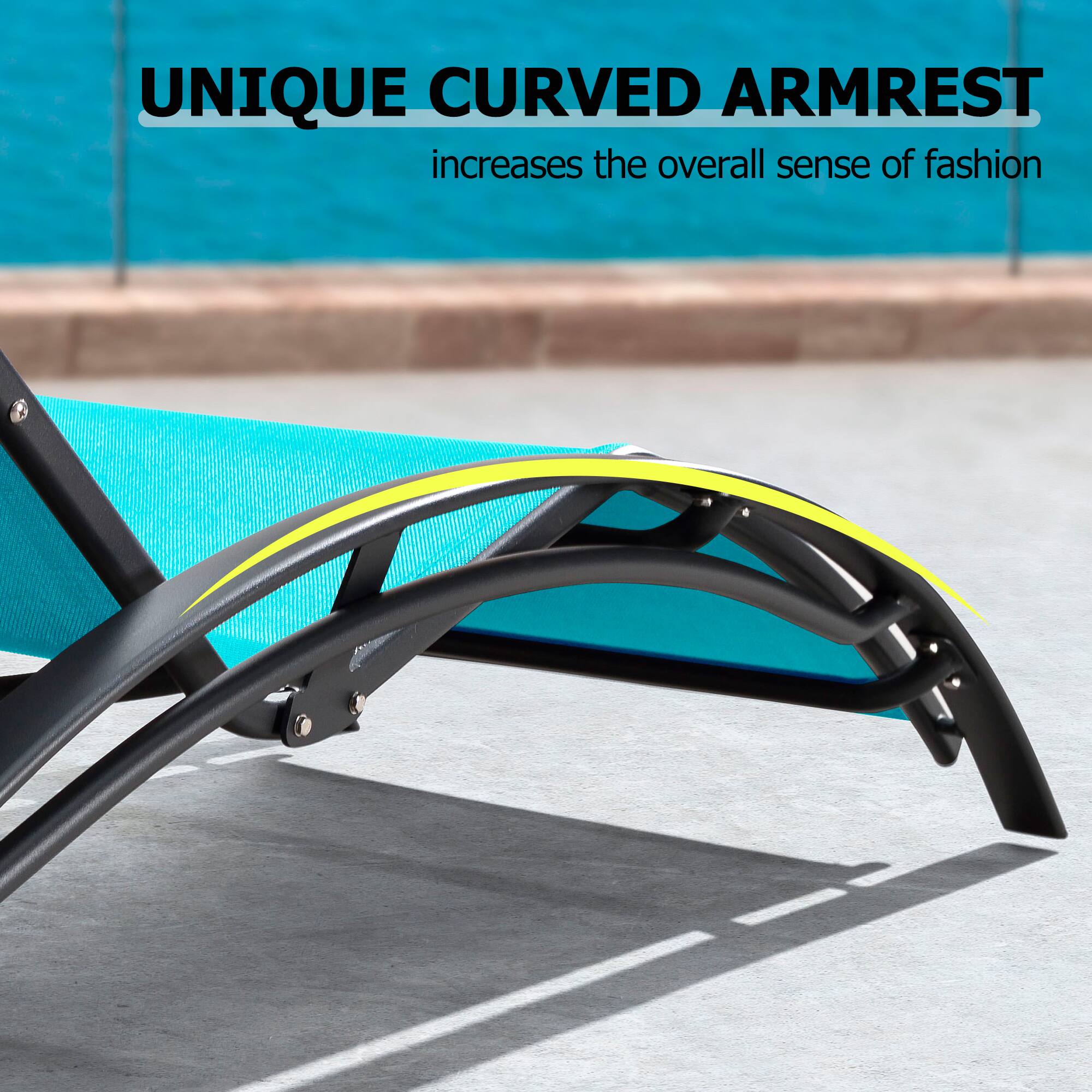 UNIQUE CURVED ARMREST  
increases the overall sense of fashion