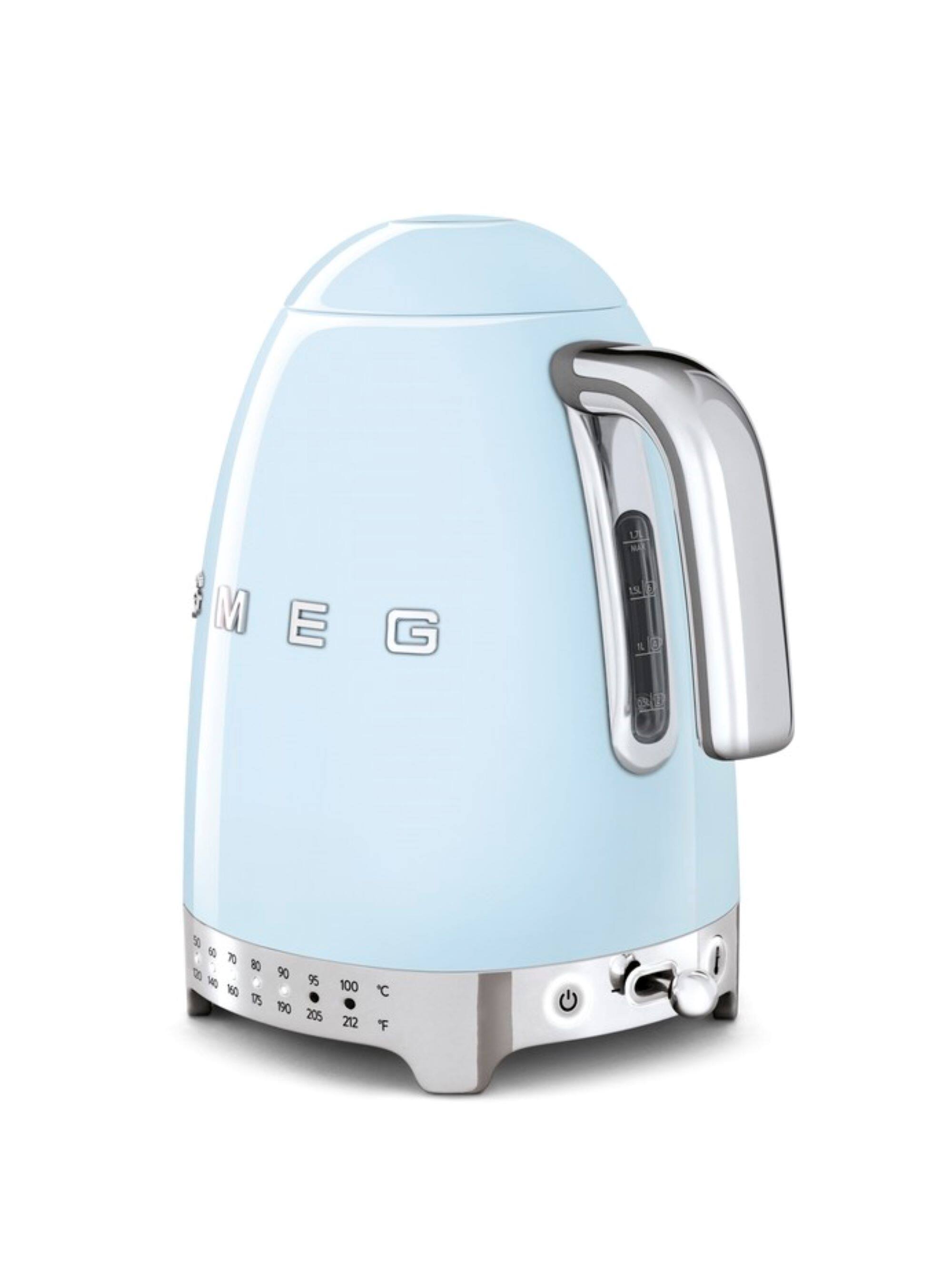 Left. SMEG - KLF04 7-Cup Variable Temperature Kettle - Pastel Blue.