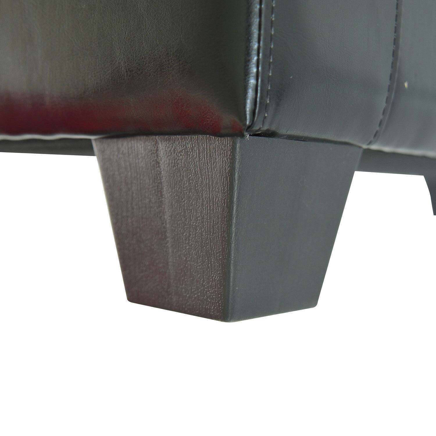 Alt View 5. Homcom - 51" Ottoman with Storage, Storage Ottoman Bench with Safty Hinge, Faux Leather Upholstered Entryway Bench with Seating - Black.