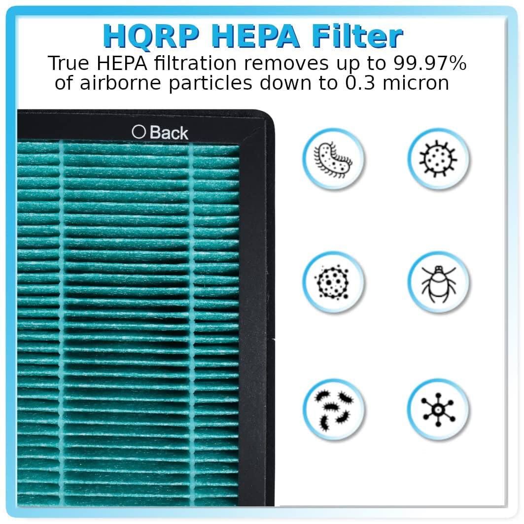 HQRP HEPA Filter  
True HEPA filtration removes up to 99.97% of airborne particles down to 0.3 micron  

HQRP HEPA Filter  
True HEPA filtration removes up to 99.97% of airborne particles down to 0.3 micron  

Back
