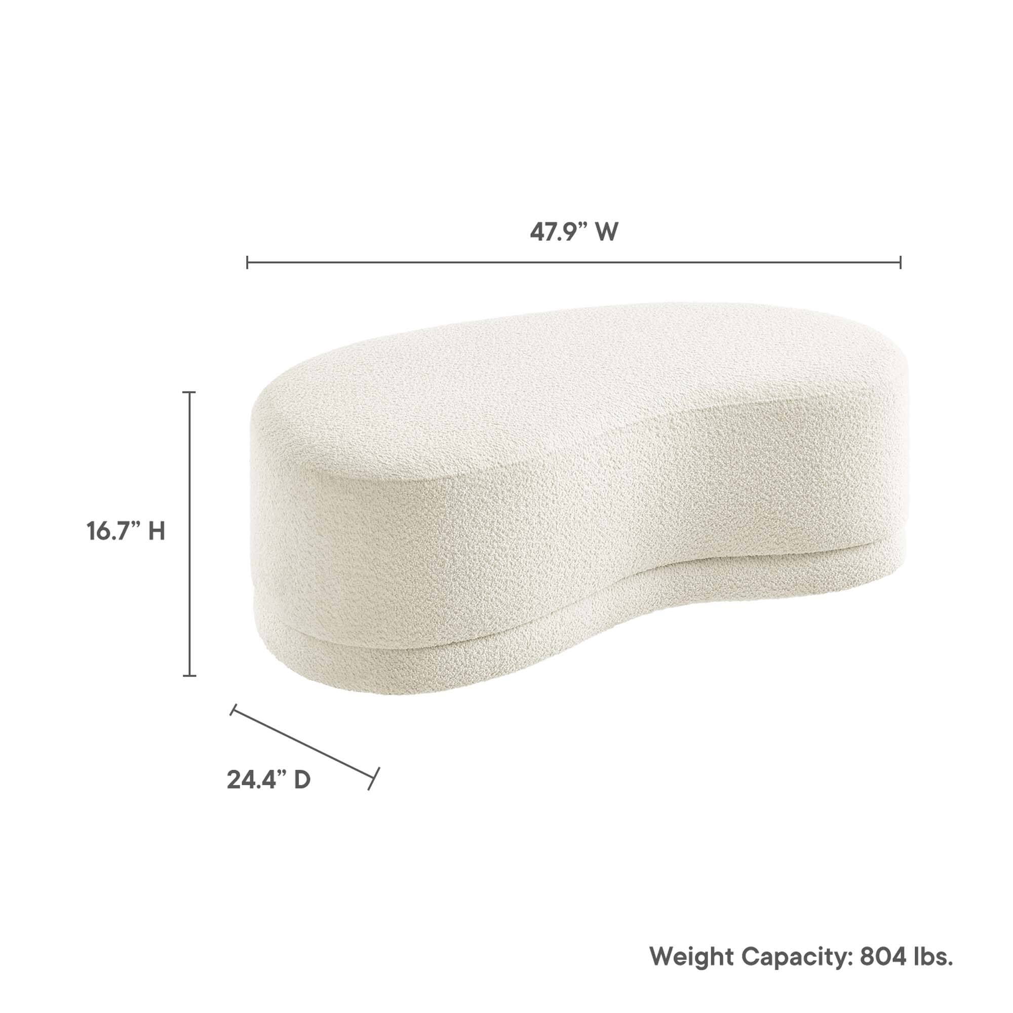 47.9" W 16.7" H 24.4" D  
Weight Capacity: 804 lbs.