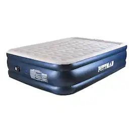 Pittman Outdoors - Deluxe Double High Air Mattress, Built-In Electric Pump, Queen - Blue