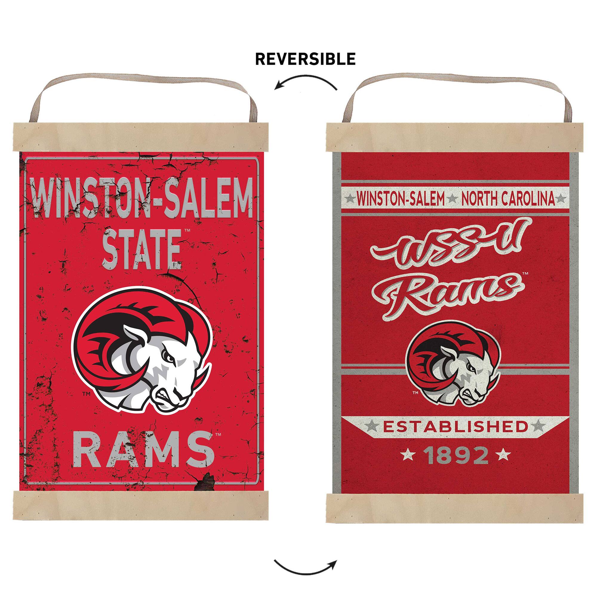 REVERSIBLE  
WINSTON-SALEM  
WINSTON-SALEM NORTH CAROLINA  
STATE U  
Rams™  
RAMS  
ESTABLISHED 1892