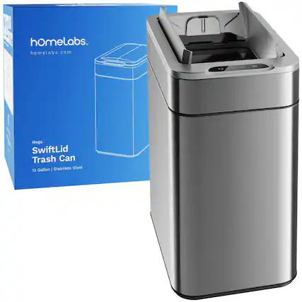 I homelabs. homelabs.com Mega SwiftLid Trash Can | Stainless Steel 13 Gallon