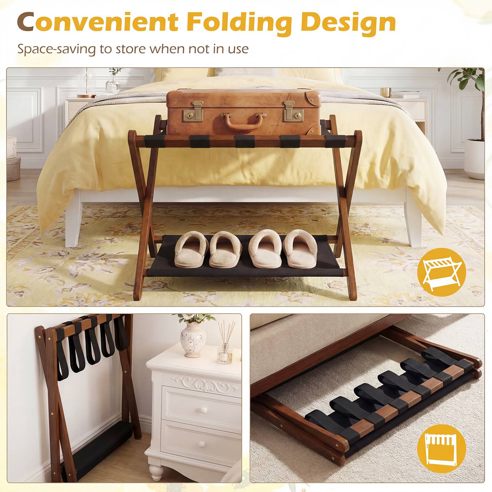 Convenient Folding Design  
Space-saving to store when not in use