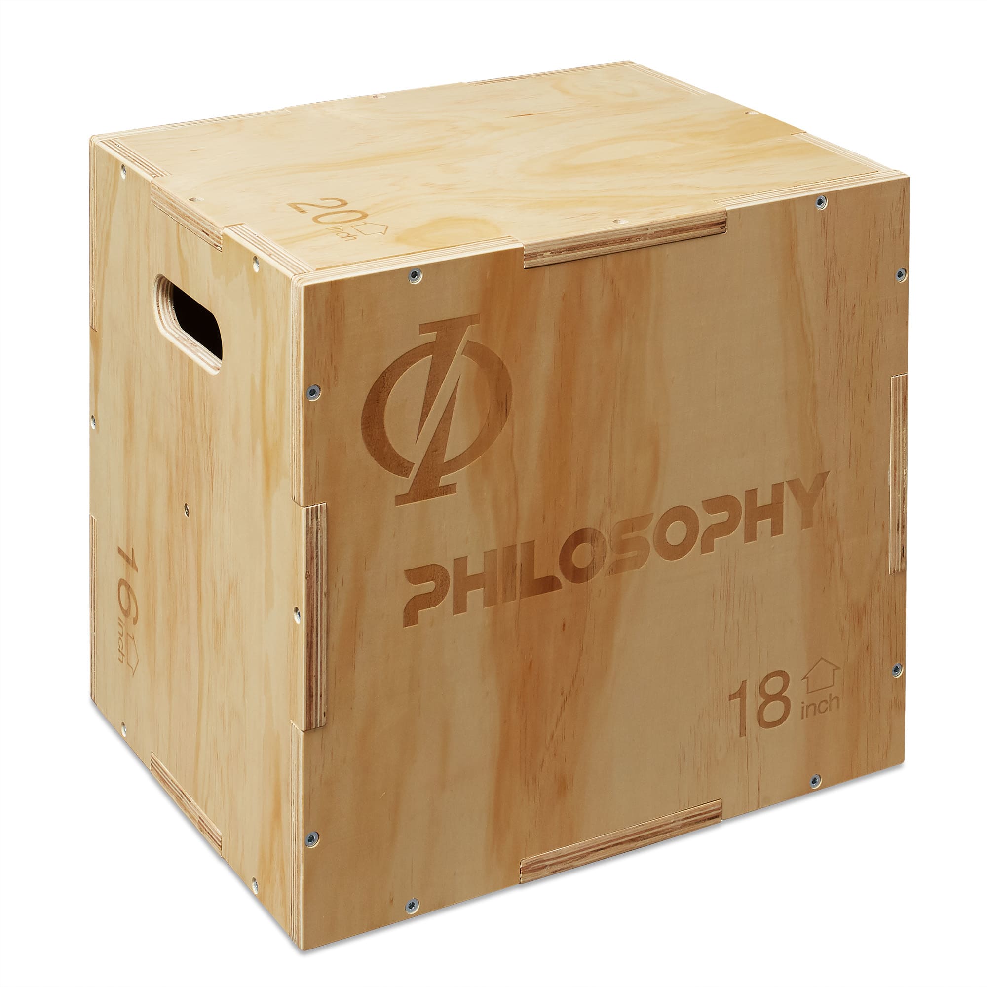 Philosophy Gym - 3 in 1 Wood Plyometric Box for Training and Conditioning - Natural