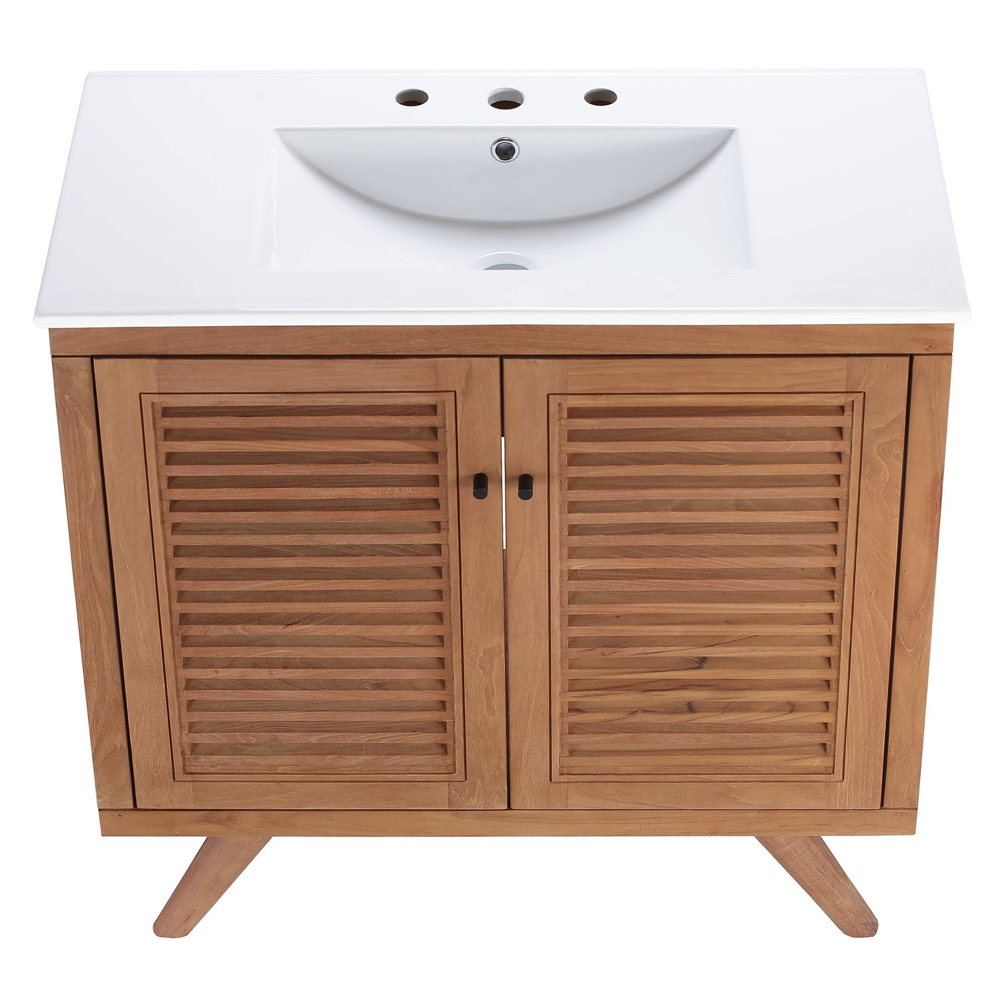 Alt View 4. Modway - Birdie Bathroom Vanity Basin Included - Natural White.