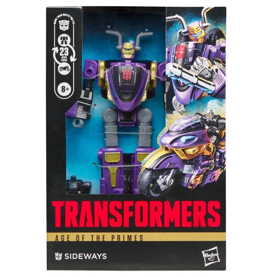 TRANSFORMERS AGE OF THE PRIMES SIDEWAYS  
23 STEPS  
8+  
Hasbro