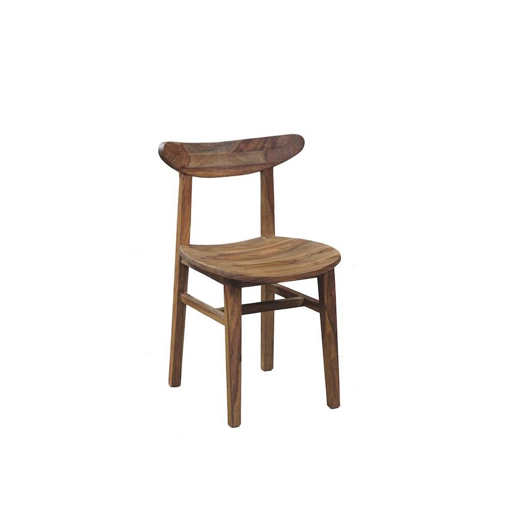 Angle. Porter Designs - Fusion Solid Sheesham Wood Dining Chair - Natural.