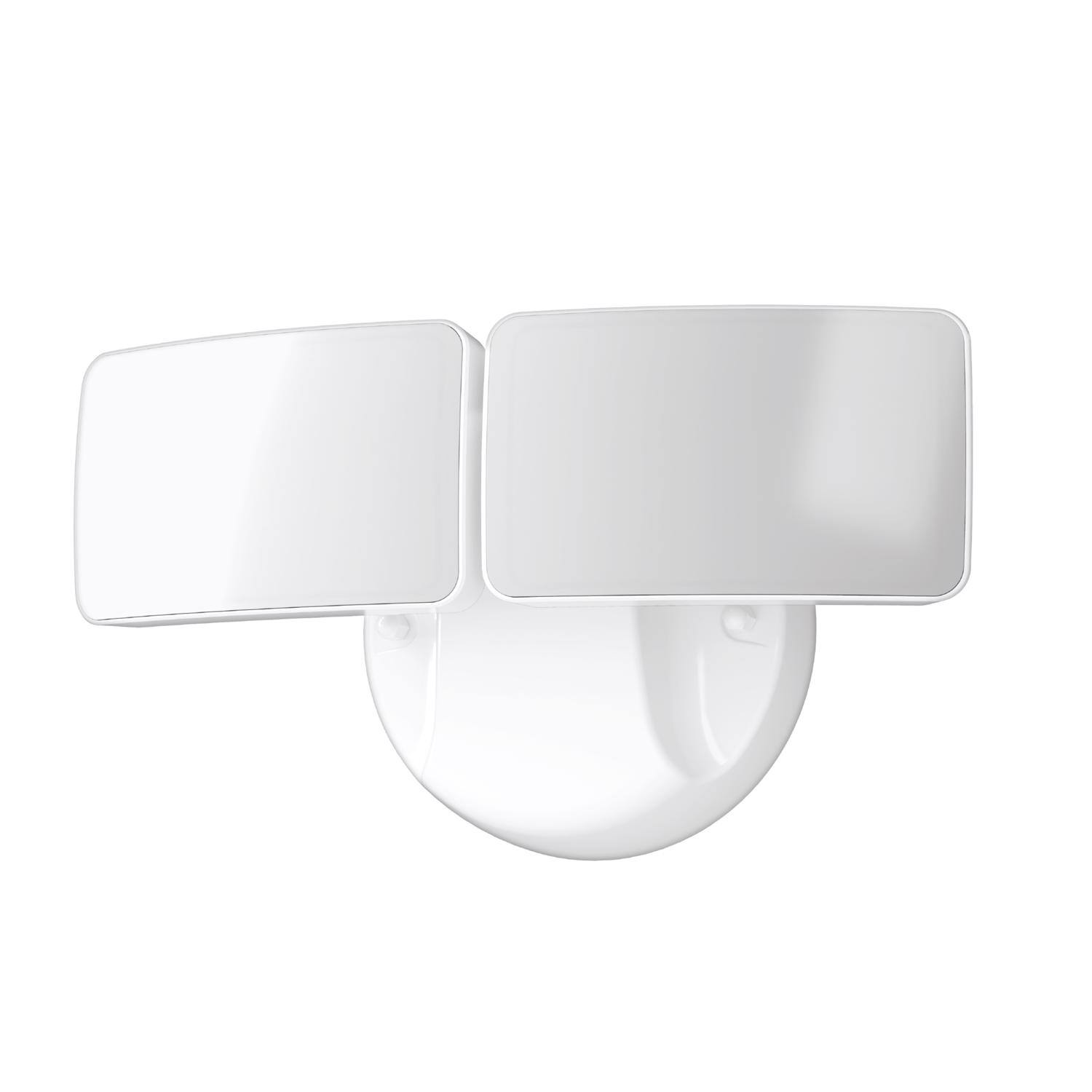Left. FEIT ELECTRIC - Feit LED Dusk to Dawn Hardwired LED White Security Floodlight.