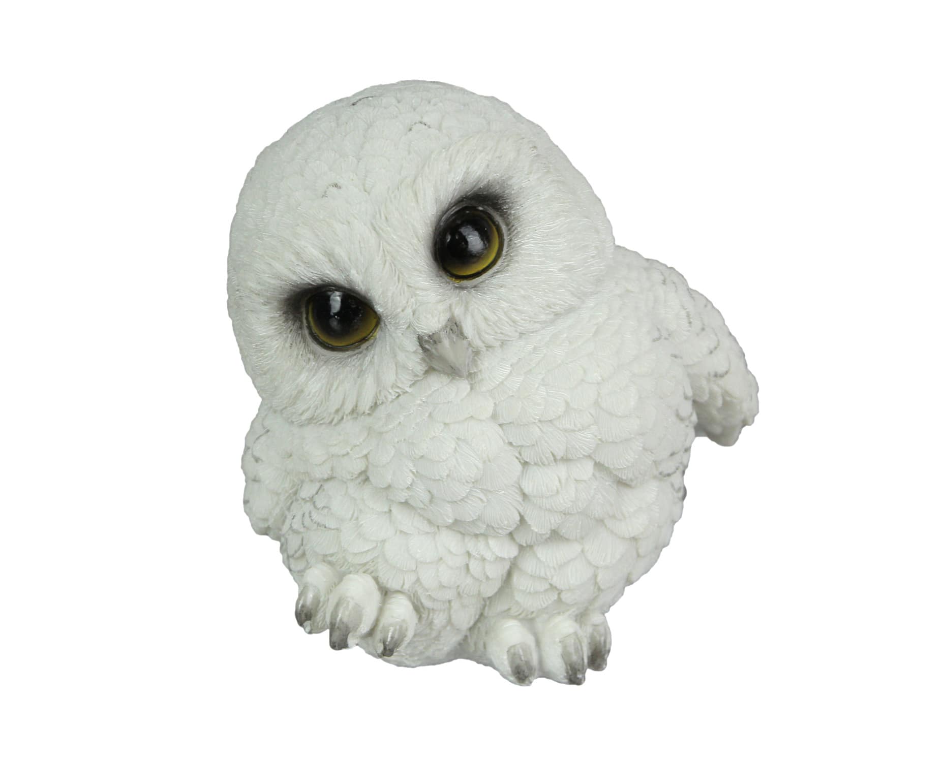 Everspring Import Co. - Adorable Big Eyed Baby Snowy Owl Mini Statue 4.75 Inches High - White