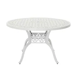 Mondawe - 47" cast aluminum round dining table - White