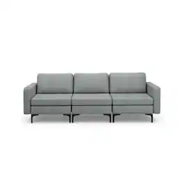 Pefilos - Convertible Leather Sofa Couch with Magazine Pockets 3-Seat with 2 USB Port-Dark Sectional Sofa Couch Living - Gray