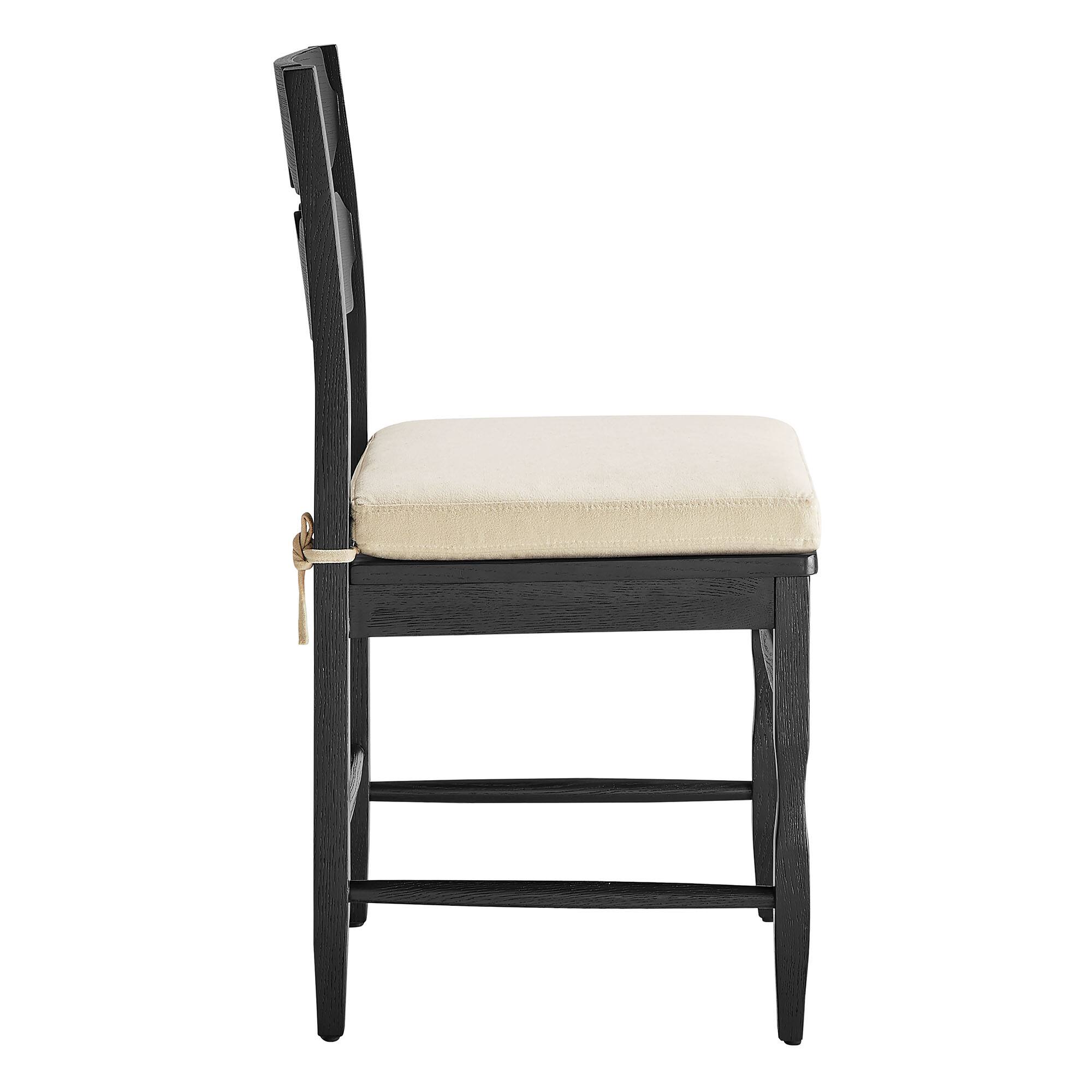 Alt View 2. Modway - Jax Oak Wood Dining Chair With Wavy Razor Back and Cushion by Modway - Black Linen.