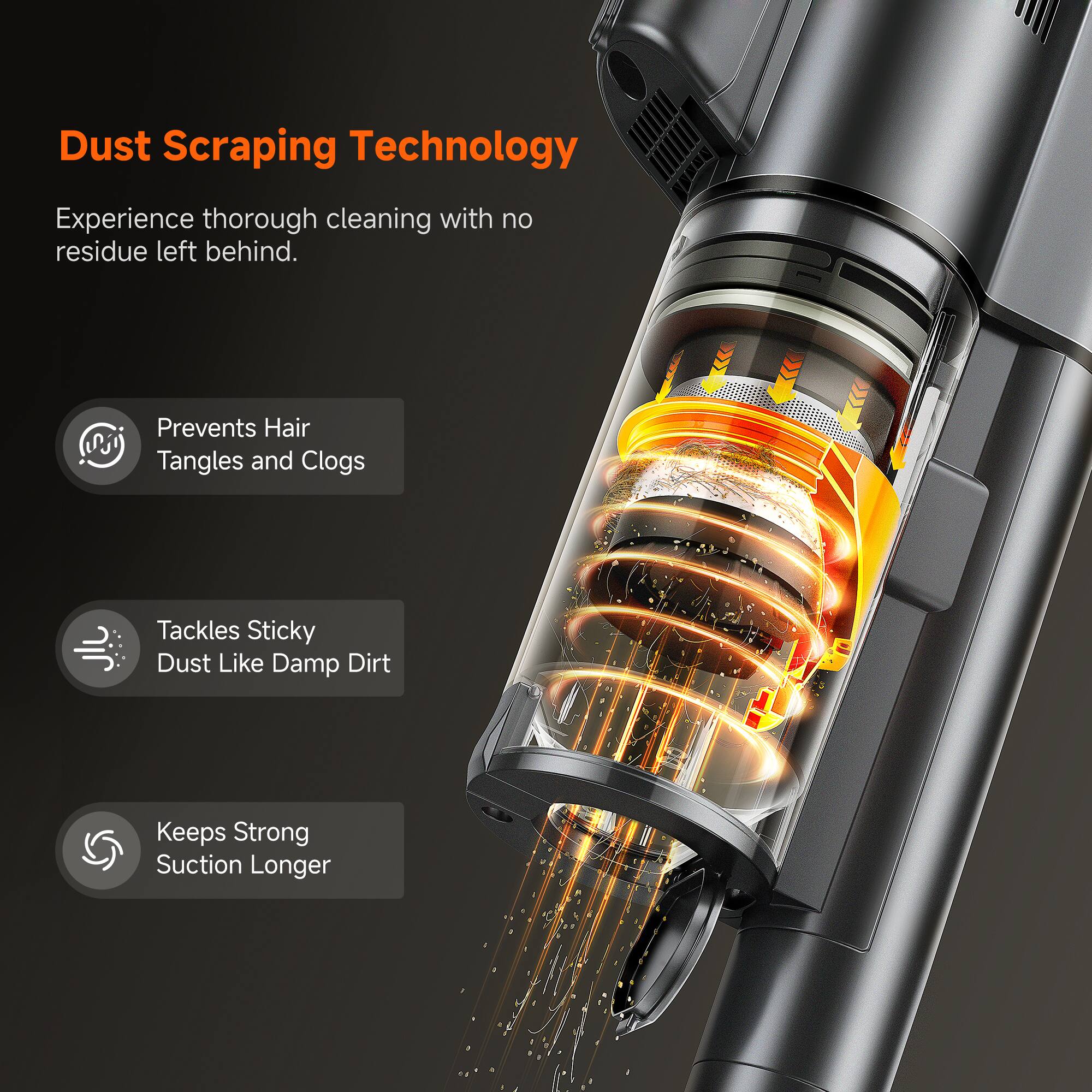 uwant V500 Cordless Vacuum Cleaner with Auto Empty&Auto Dust Scrap ...