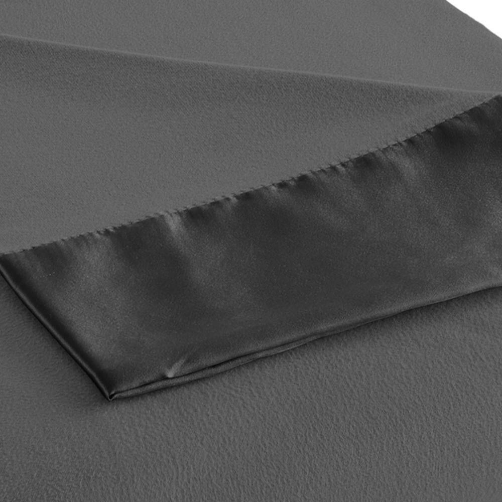 Front. Shavel Home Products - Shavel Home Products Micro Flannel Lightweight All Seasons Sheet Blanket - Charcoal.