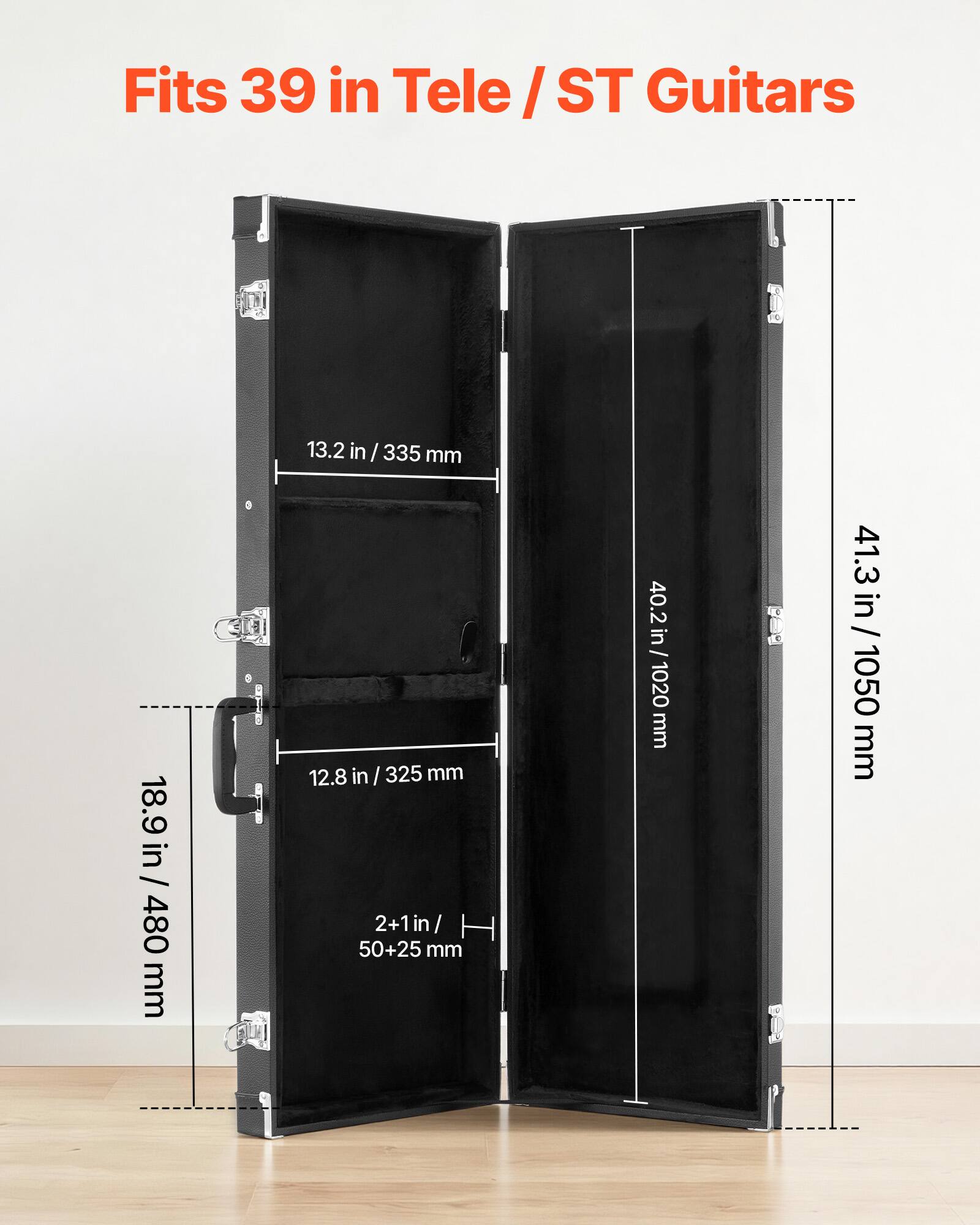 Fits 39 in Tele / ST Guitars

18.9 in / 480 mm

13.2 in / 335 mm

12.8 in / 325 mm

2+1 in / 50+25 mm

40.2 in / 1020 mm

41.3 in / 1050 mm