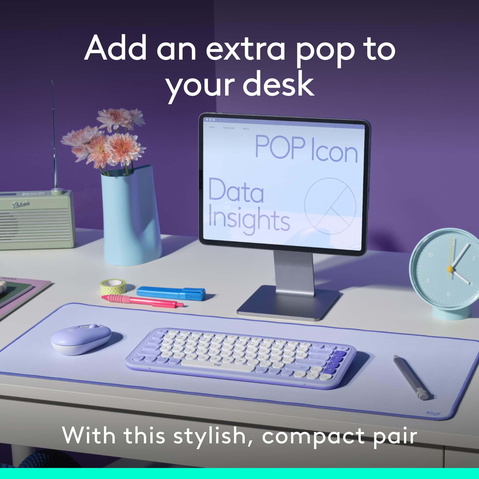 Add an extra pop to your desk with this stylish, compact pair.