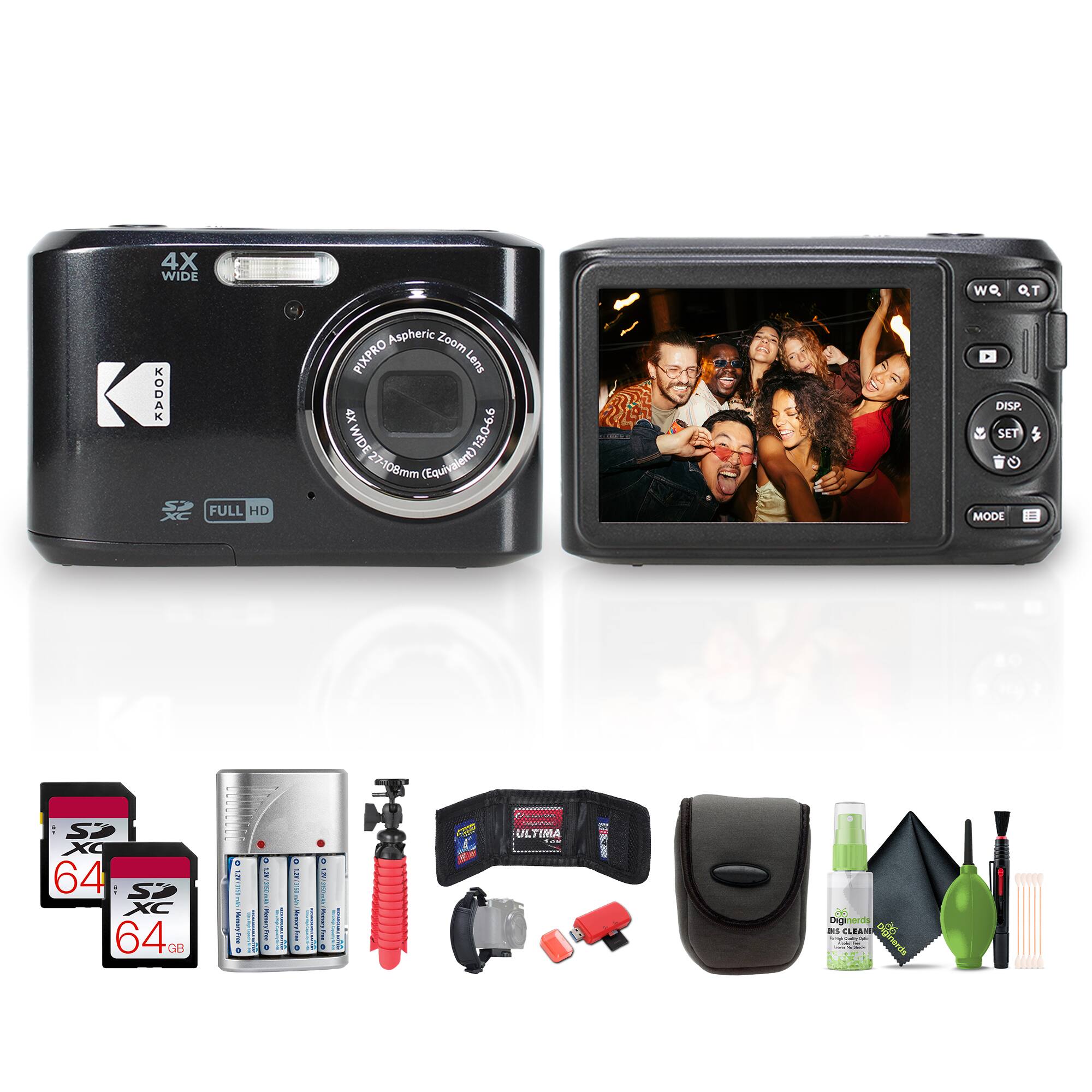 Kodak - Pixpro FZ45 Digital Camera in Black (FZ45BK) Bundle with Accessories