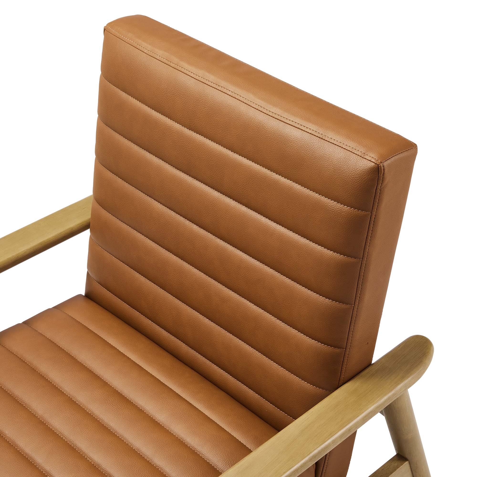 Alt View 5. Modway - Jensen Vegan Leather Accent Chair by Modway - French Oak Tan.