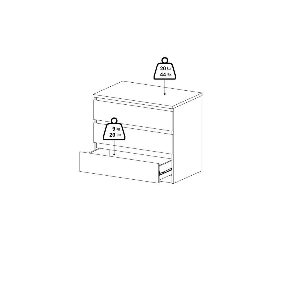 Alt View 6. Tvilum - Scottsdale 3 Drawer Chest Woodgrain - Black.