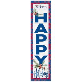 Jardine - Pennsylvania Quakers 12'' x 48'' Happy Holidays Outdoor Leaner - White