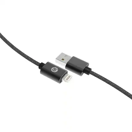 Front. iEssentials - Iessentials Ien-bc10l-bk Charge And Sync Braided Lightning To Usb Cable (120 In.; Black) - black.