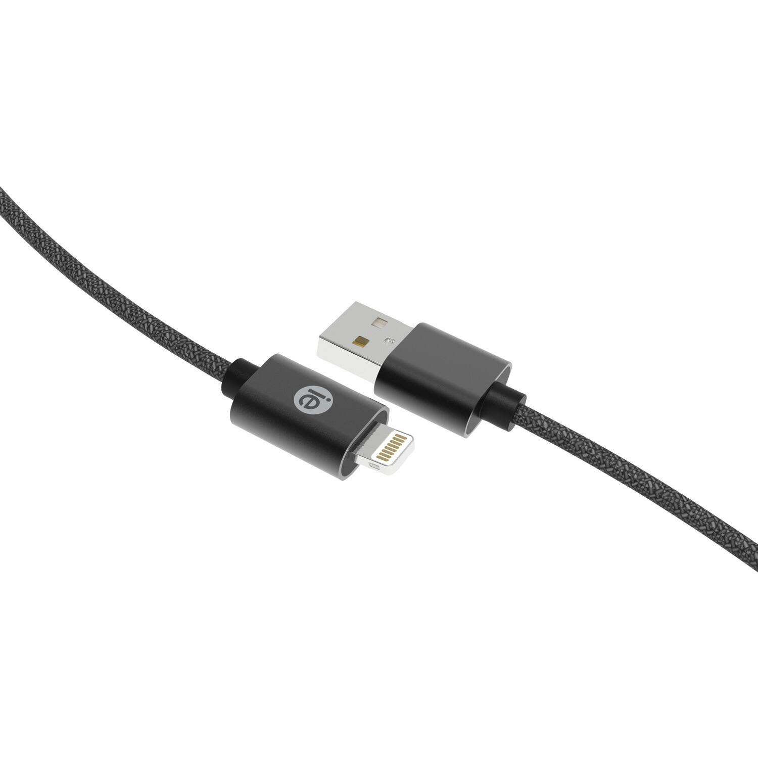 Front. iEssentials - Iessentials Ien-bc10l-bk Charge And Sync Braided Lightning To Usb Cable (120 In.; Black) - black.
