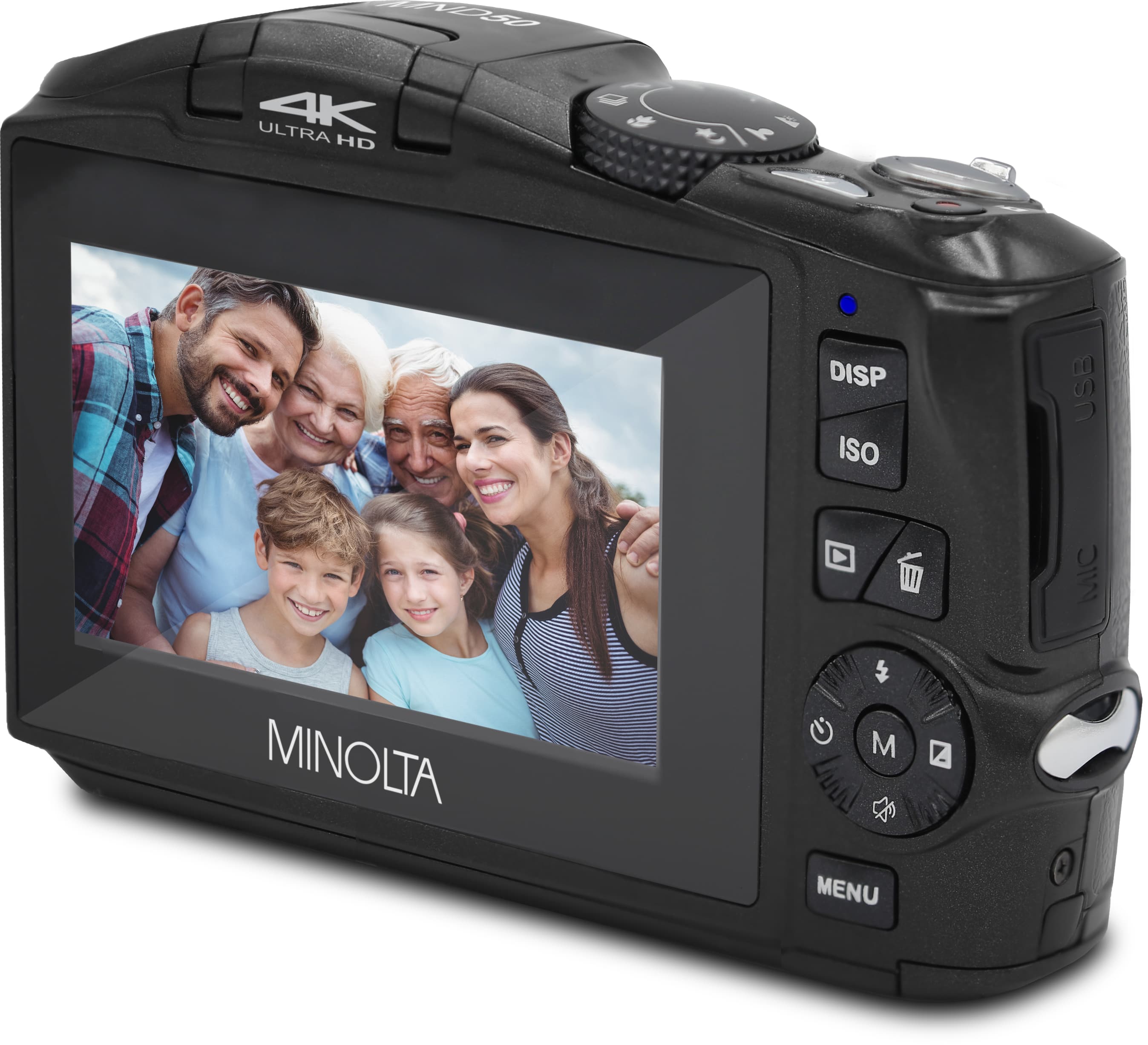 2 4K ULTRA HD 9 # P DISP ISO USB MINOLTA $ M Z MENU