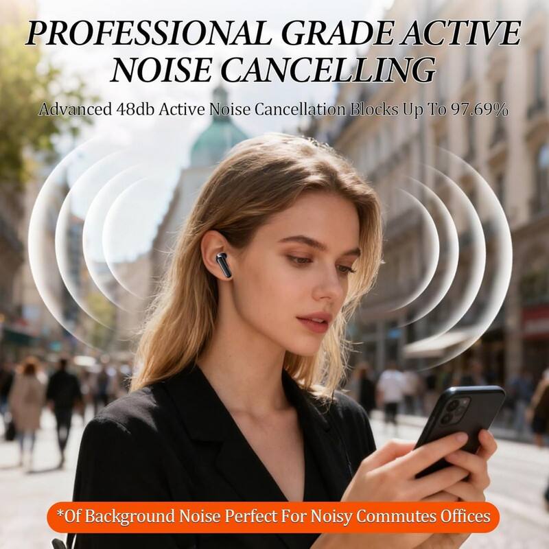 PROFESSIONAL GRADE ACTIVE NOISE CANCELLING

Advanced 48db Active Noise Cancellation Blocks Up To 97.69% *Of Background Noise Perfect For Noisy Commutes Offices