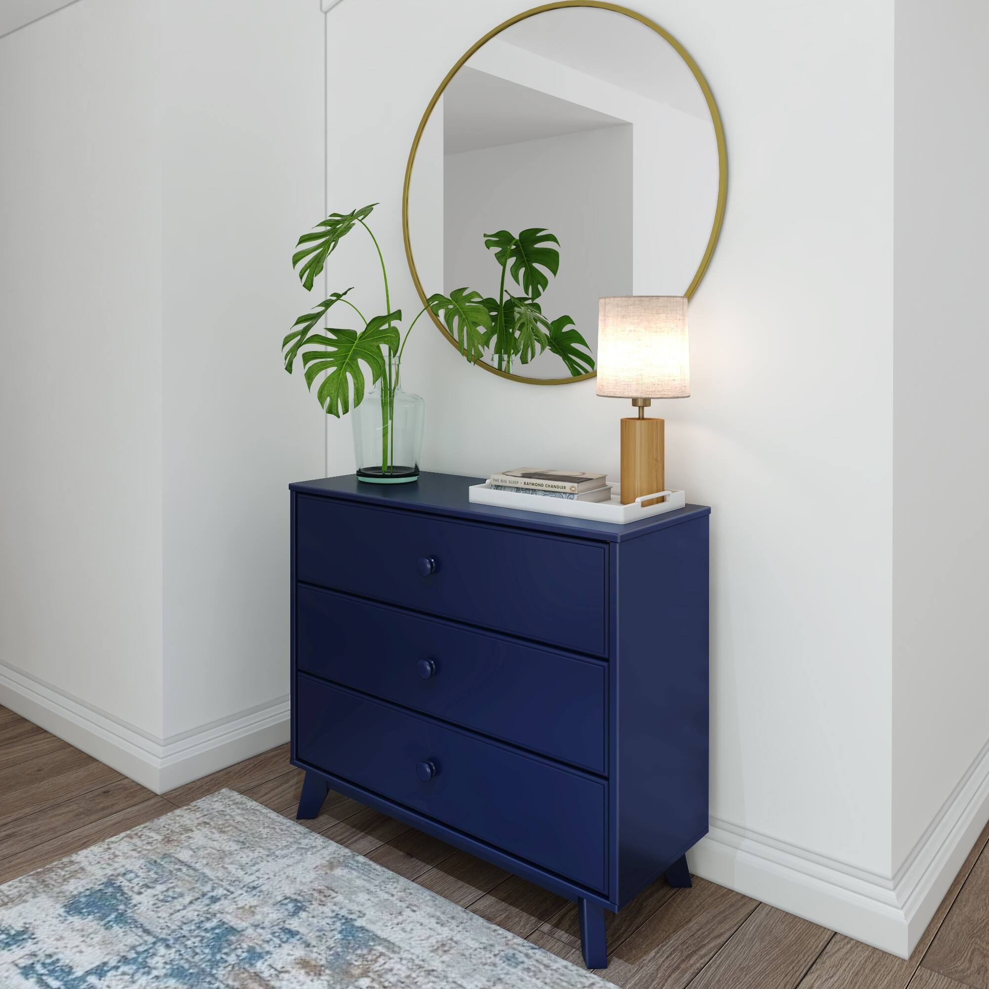 Alt View 1. Plank+Beam - Plank+Beam Classic 3-Drawer Dresser, Blue - Blue.