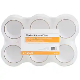 Staples - Moving and Storage Packing Tape, 1.88"W x 54.6 yds., 6 Pack - Clear