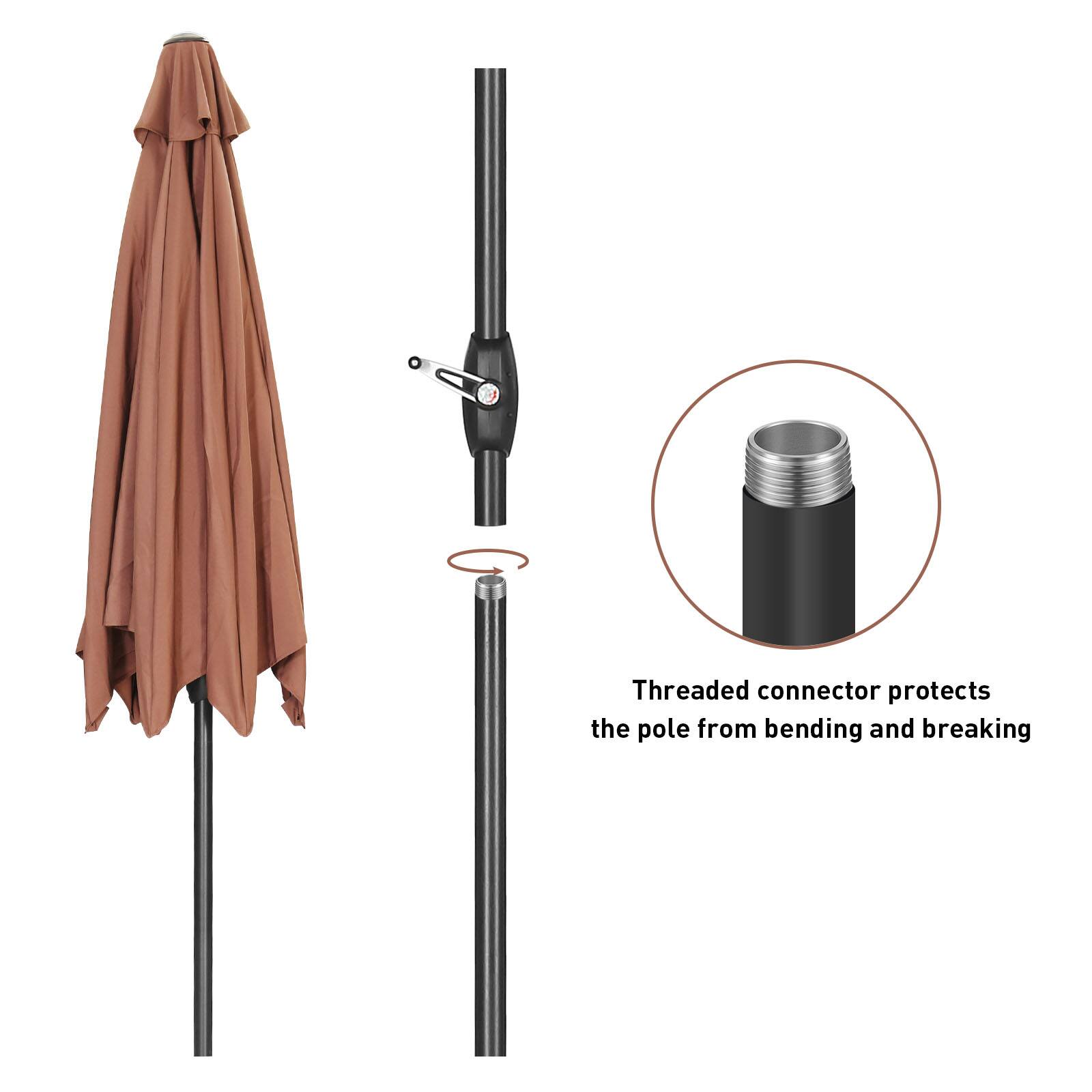 Threaded connector protects the pole from bending and breaking