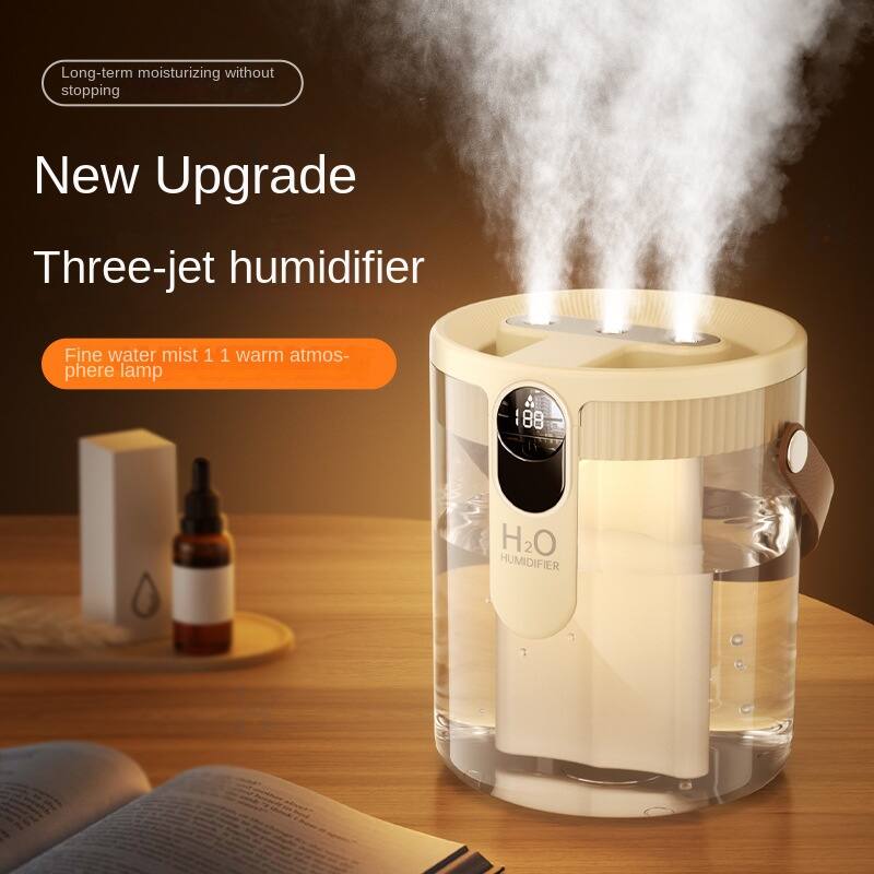 Long-term moisturizing without stopping  
New Upgrade  
Three-jet humidifier  
Fine water mist 1 1 warm atmosphere lamp  
H2O HUMIDIFIER
