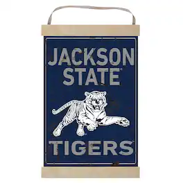 Jardine - Jackson State Tigers Faux Rust Banner Sign - Navy