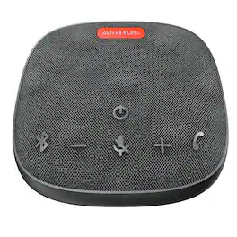 AIRHUG - Conference Bluetooth & USB Speakerphone, 360° Voice Pickup, Noise Reduction, USB-C Plug & Play, Works with Zoom & Teams - Black