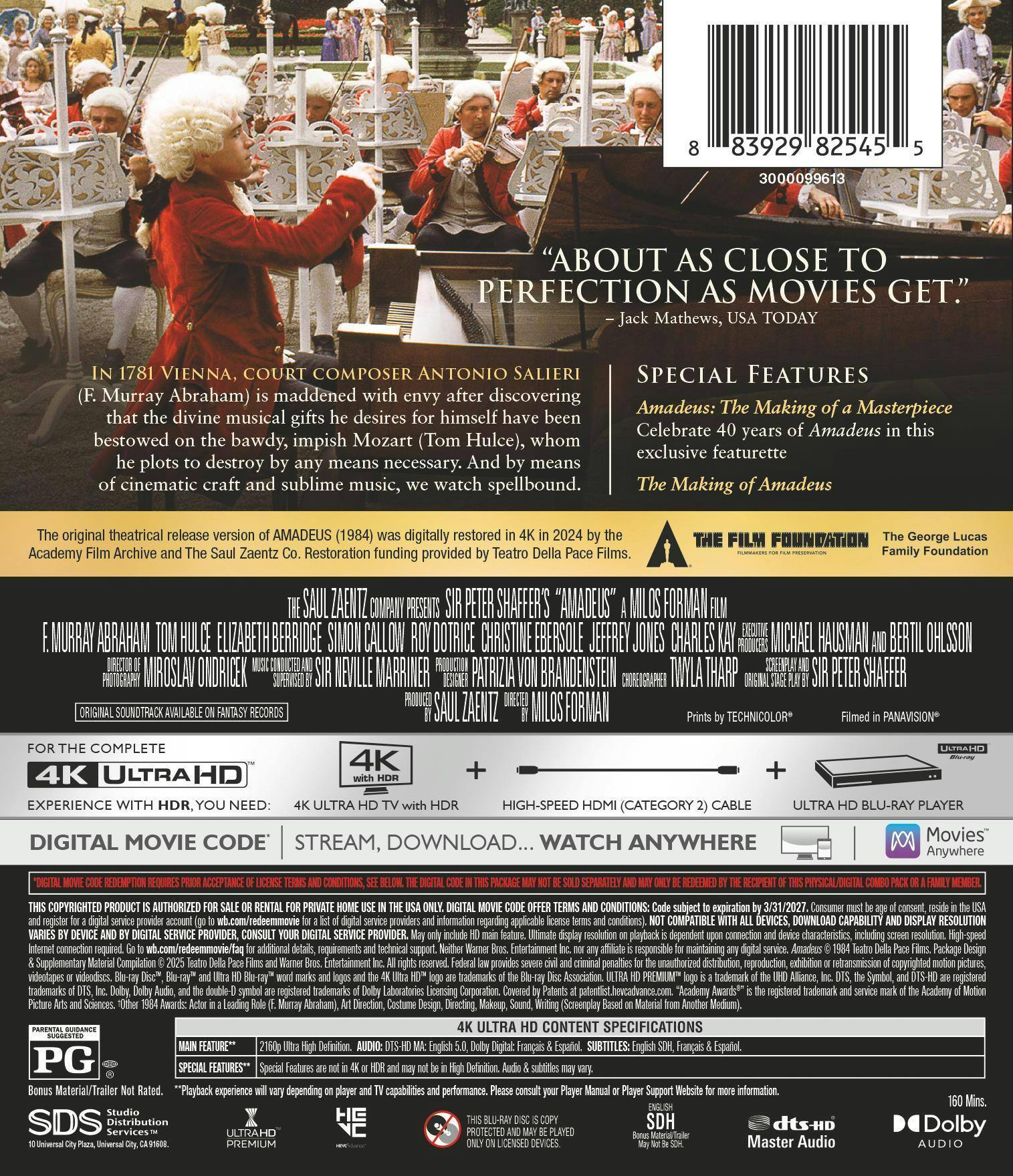 Back. Amadeus (4K Ultra HD) [UHD].