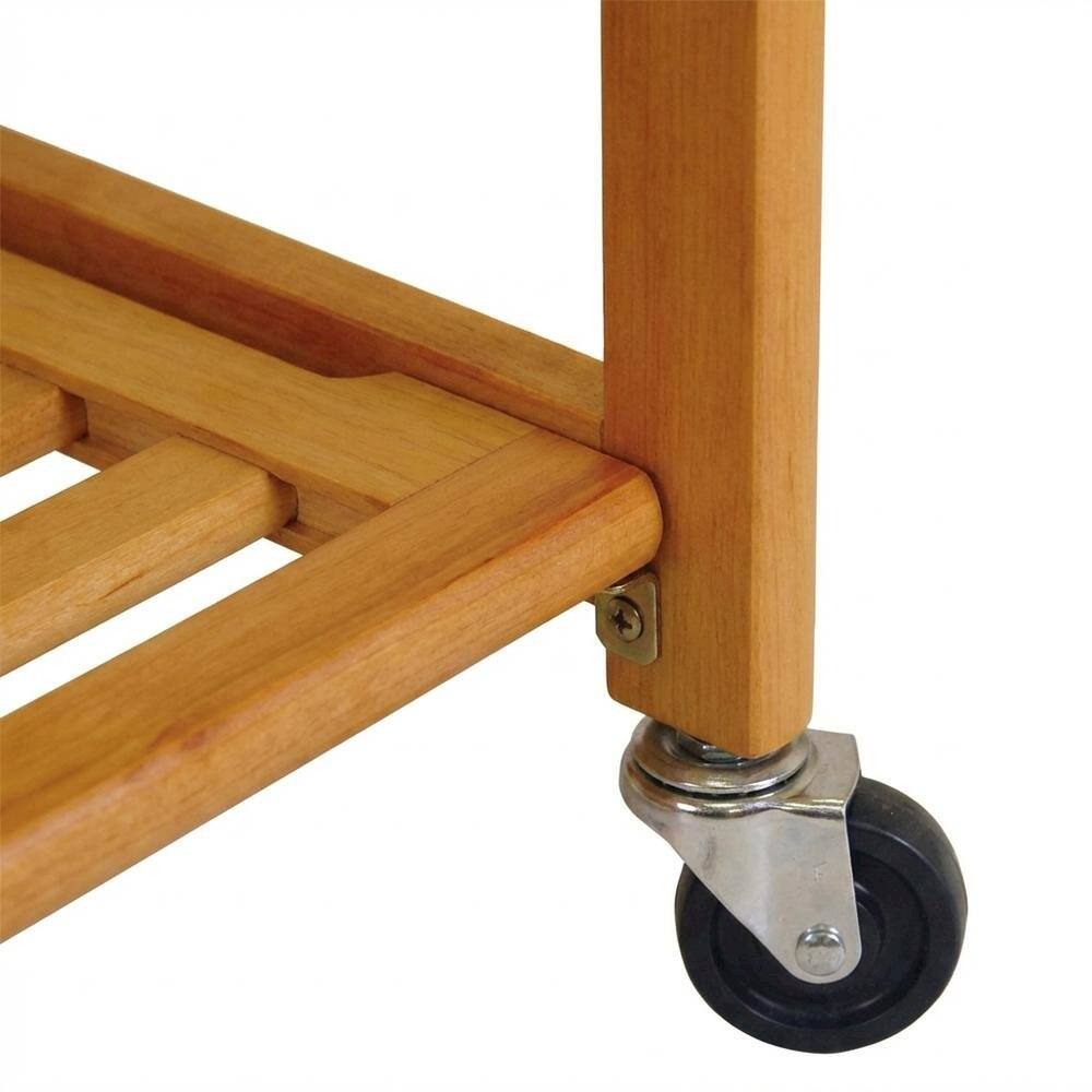Left. FurniFact - Foldable Kitchen Cart - Light Oak.